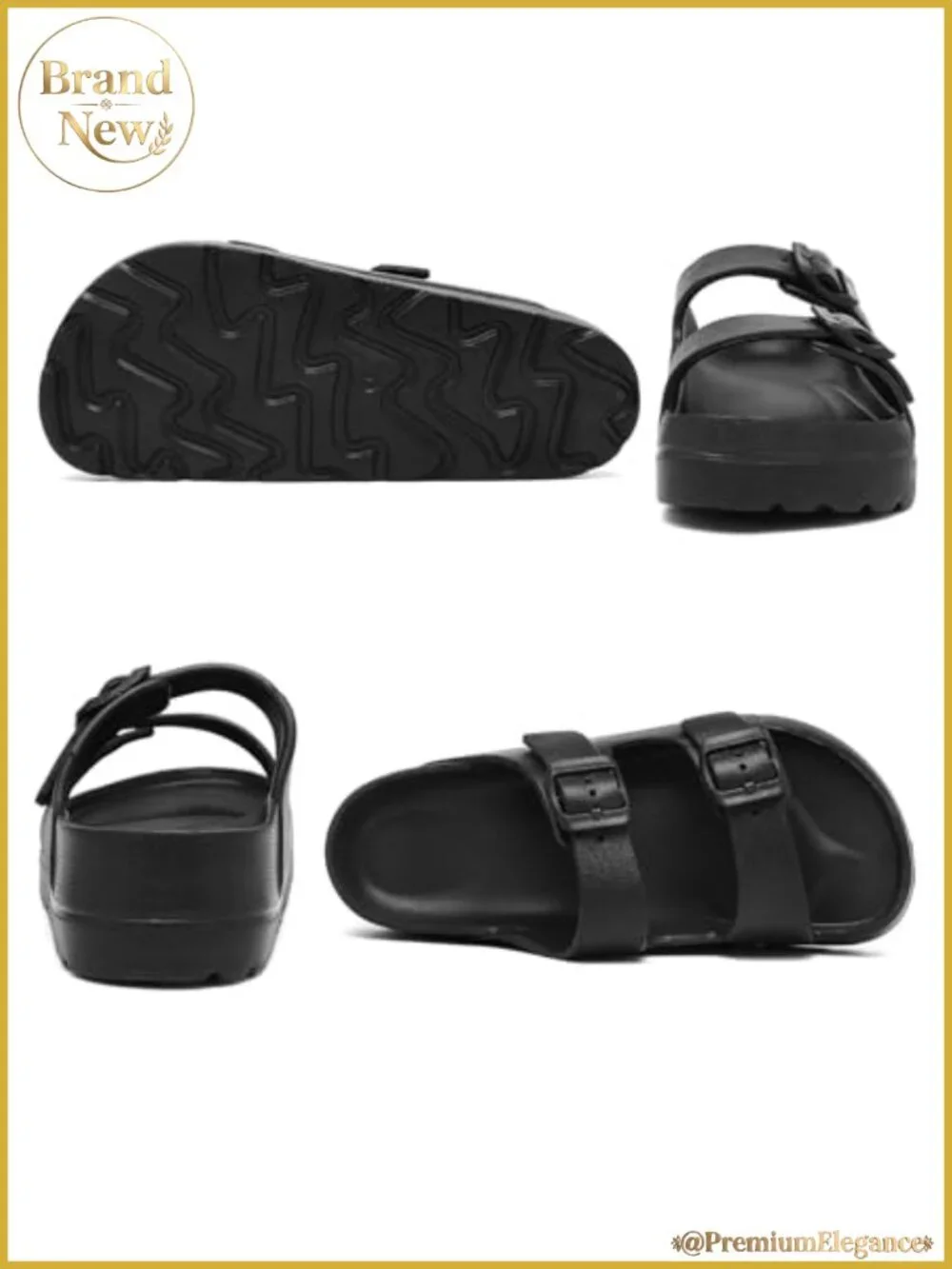 Platform Sandals with Arch Support Adjustable Buckle Lightweight EVA Slides